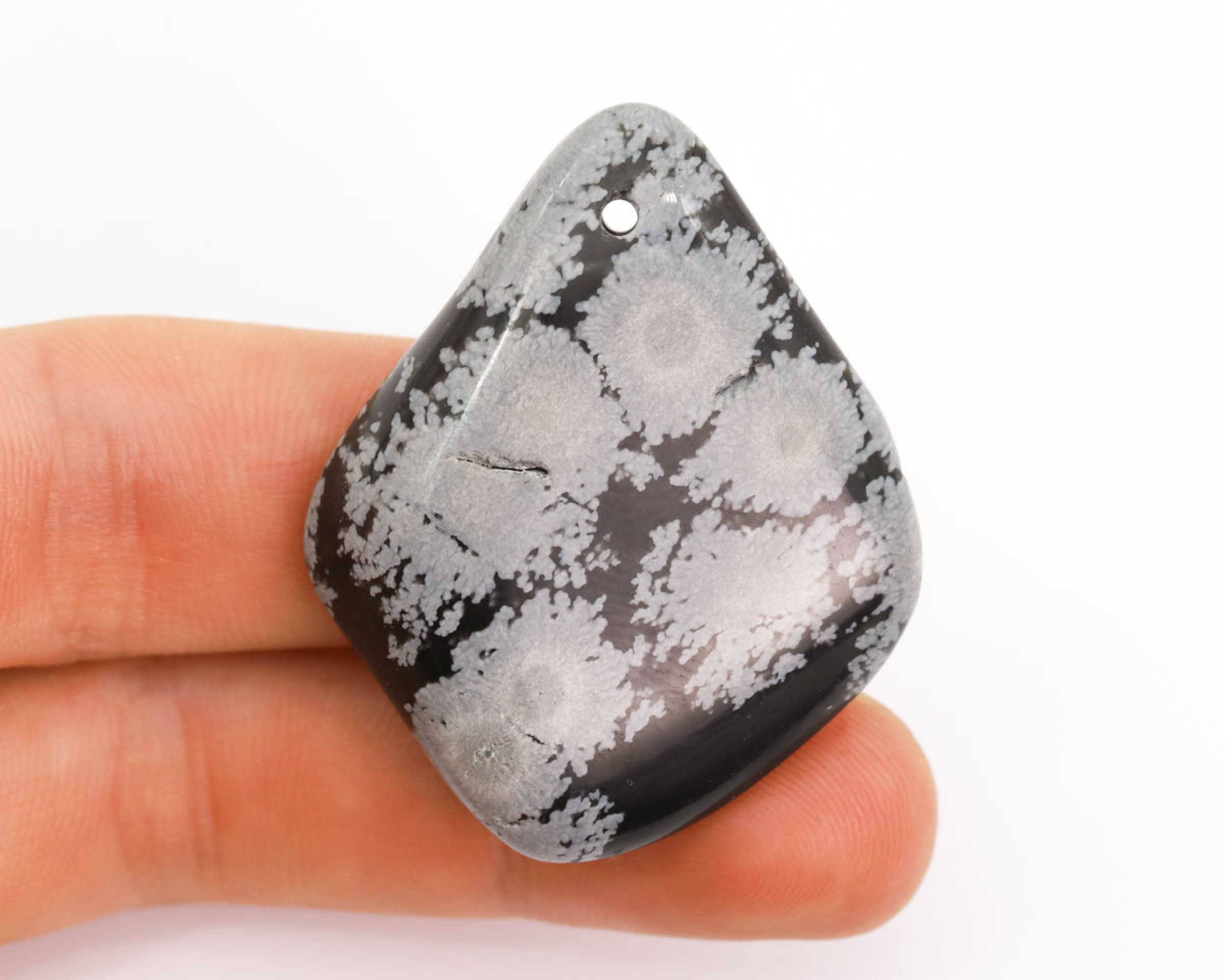 Obsydian Śnieżny wiercony 2mm