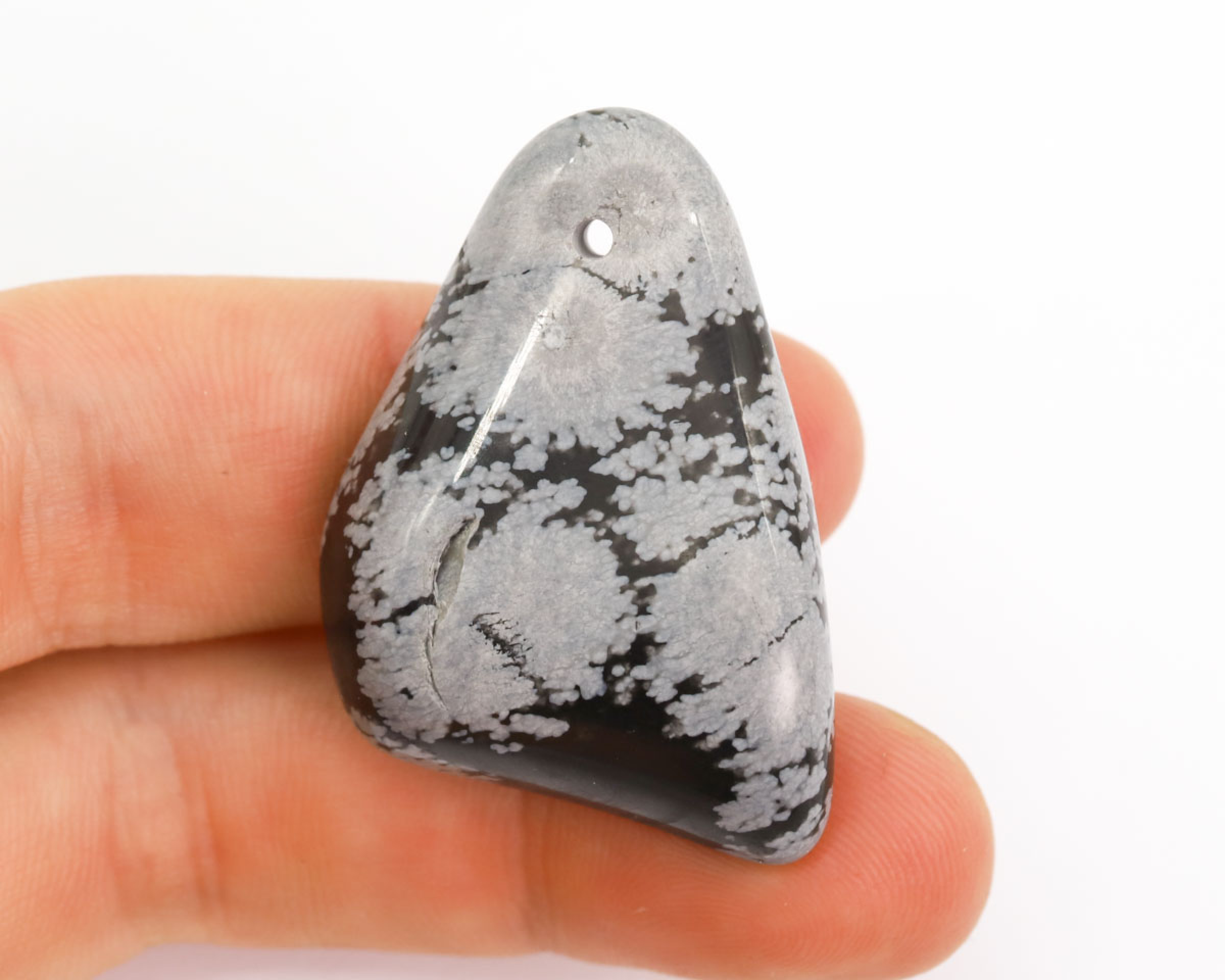 Obsydian Śnieżny wiercony 2mm