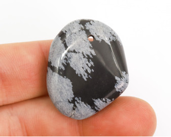 Obsydian Śnieżny wiercony 2mm