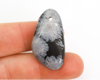 Obsydian Śnieżny wiercony 2mm