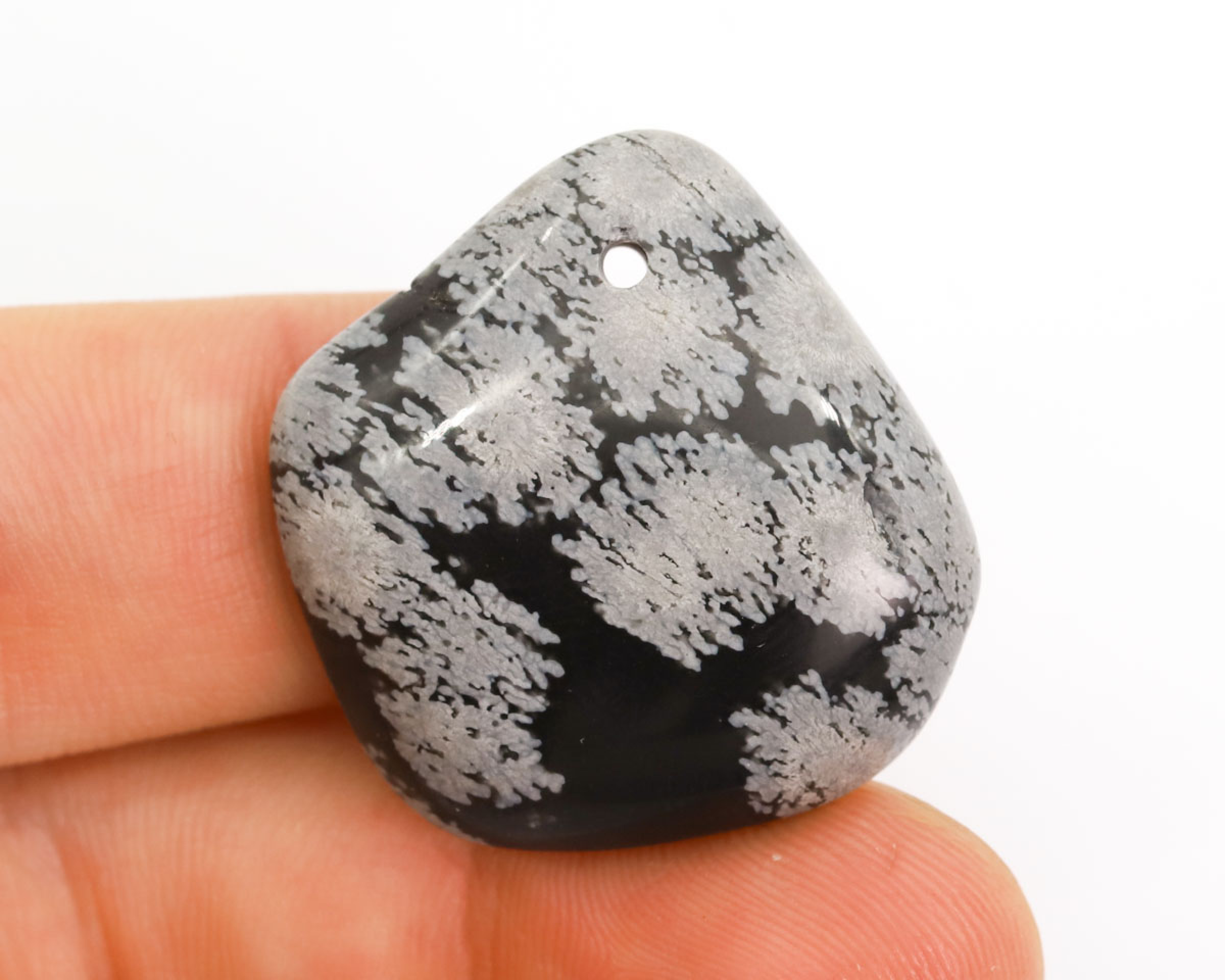 Obsydian Śnieżny wiercony 2mm