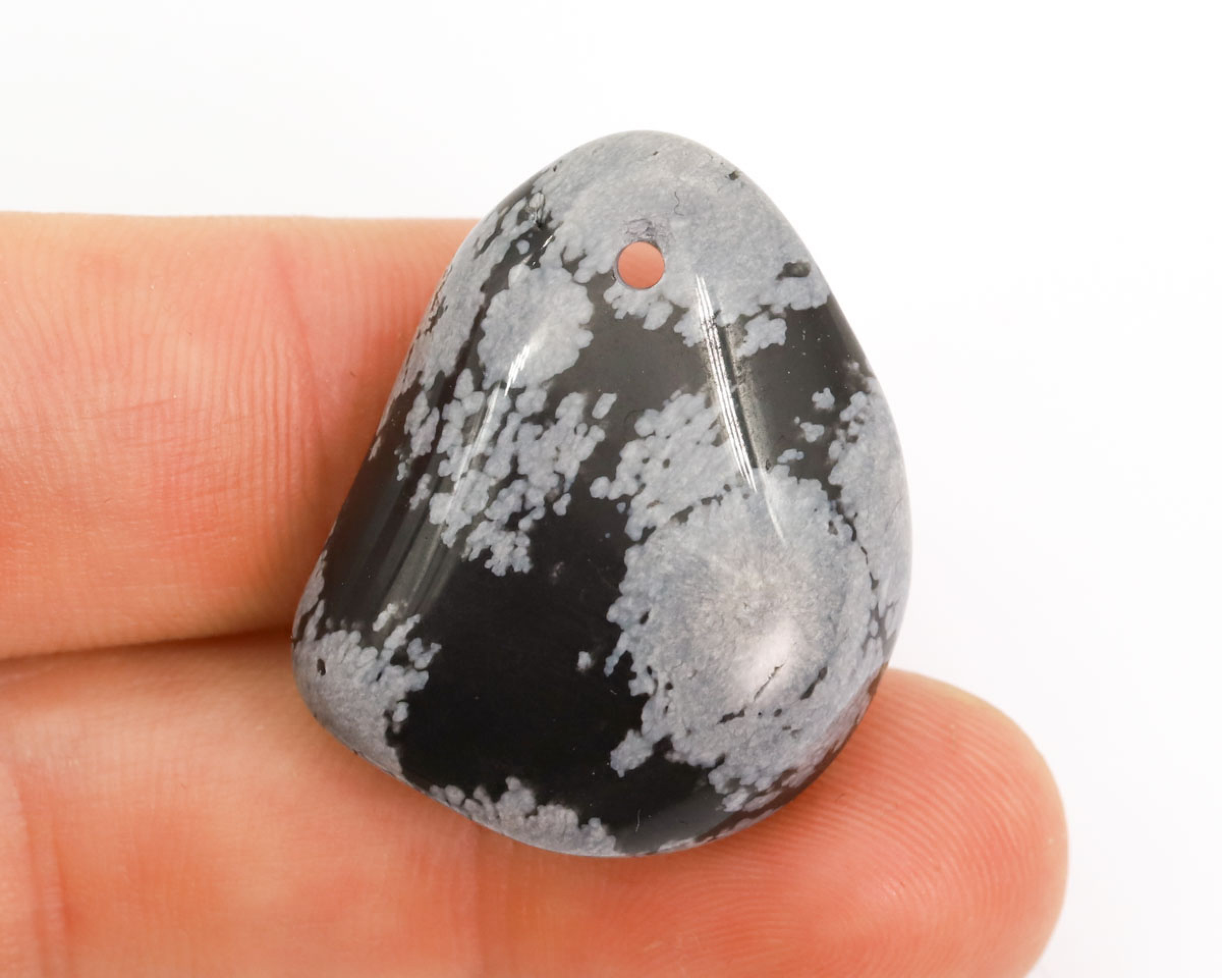 Obsydian Śnieżny wiercony 2mm