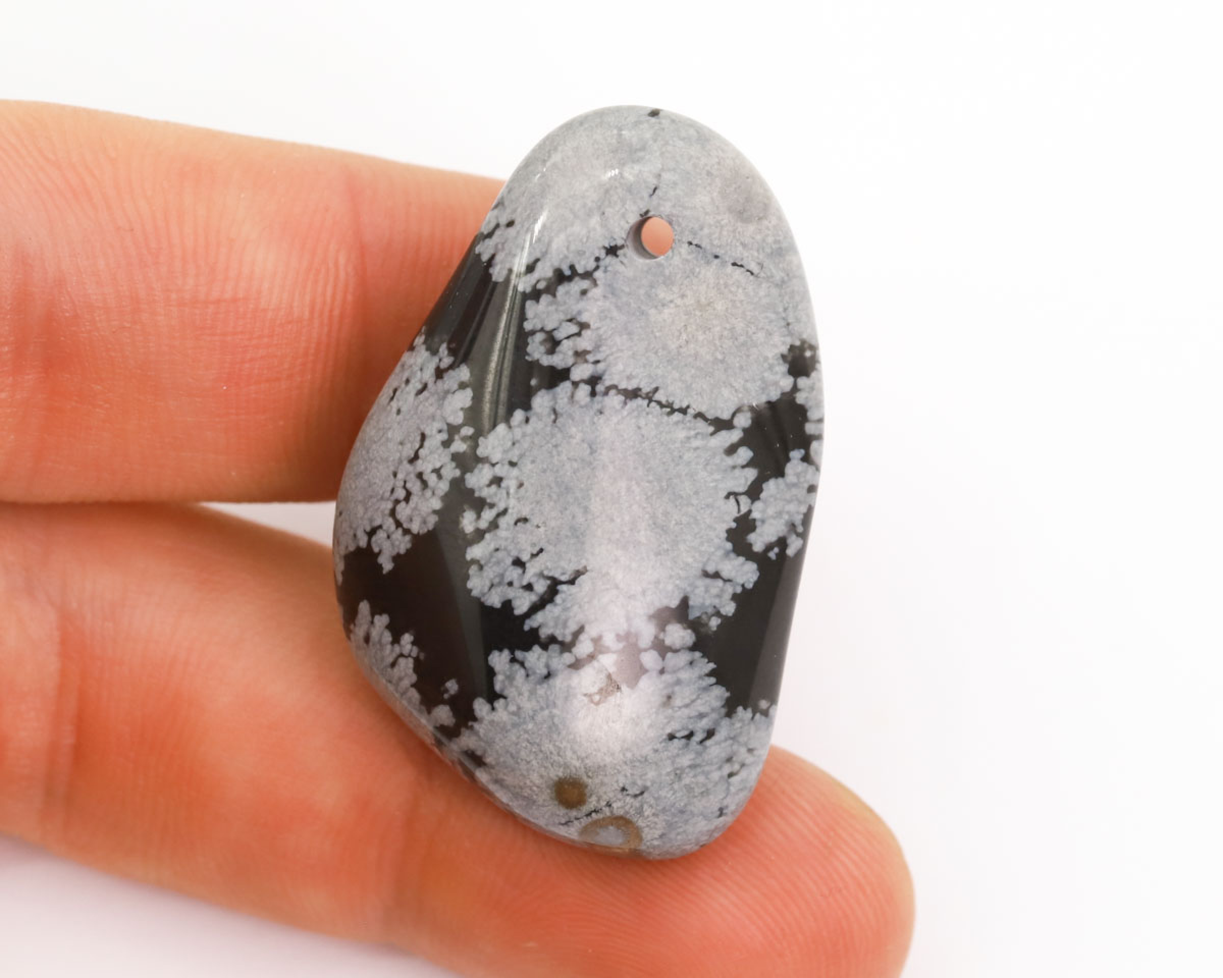 Obsydian Śnieżny wiercony 2mm