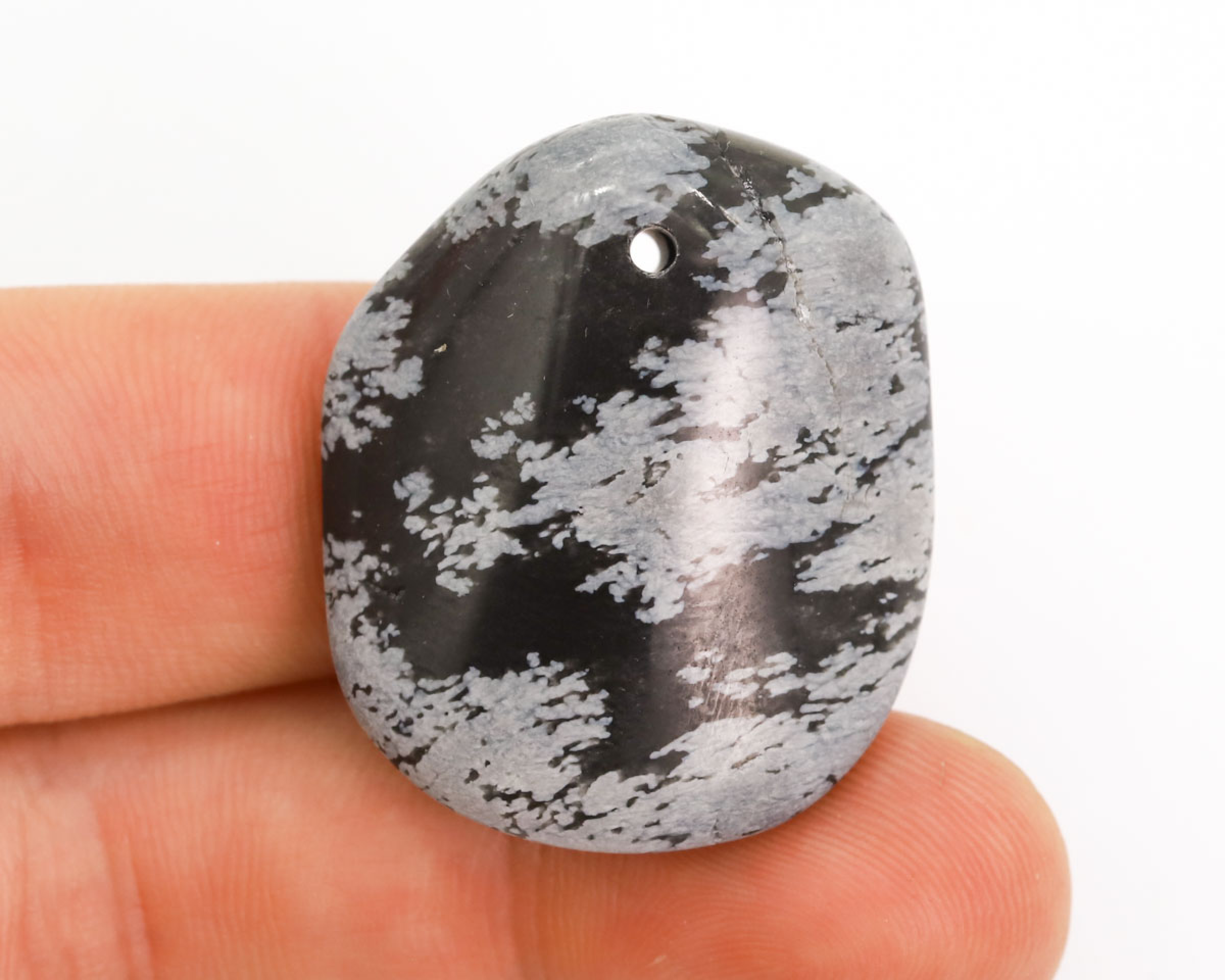 Obsydian Śnieżny wiercony 2mm