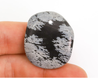 Obsydian Śnieżny wiercony 2mm