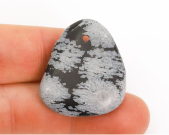 Obsydian Śnieżny wiercony 2mm