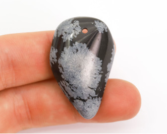 Obsydian Śnieżny wiercony 2mm