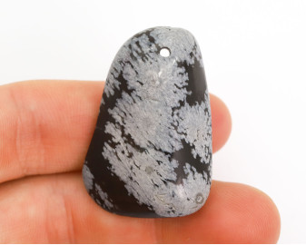Obsydian Śnieżny wiercony 2mm
