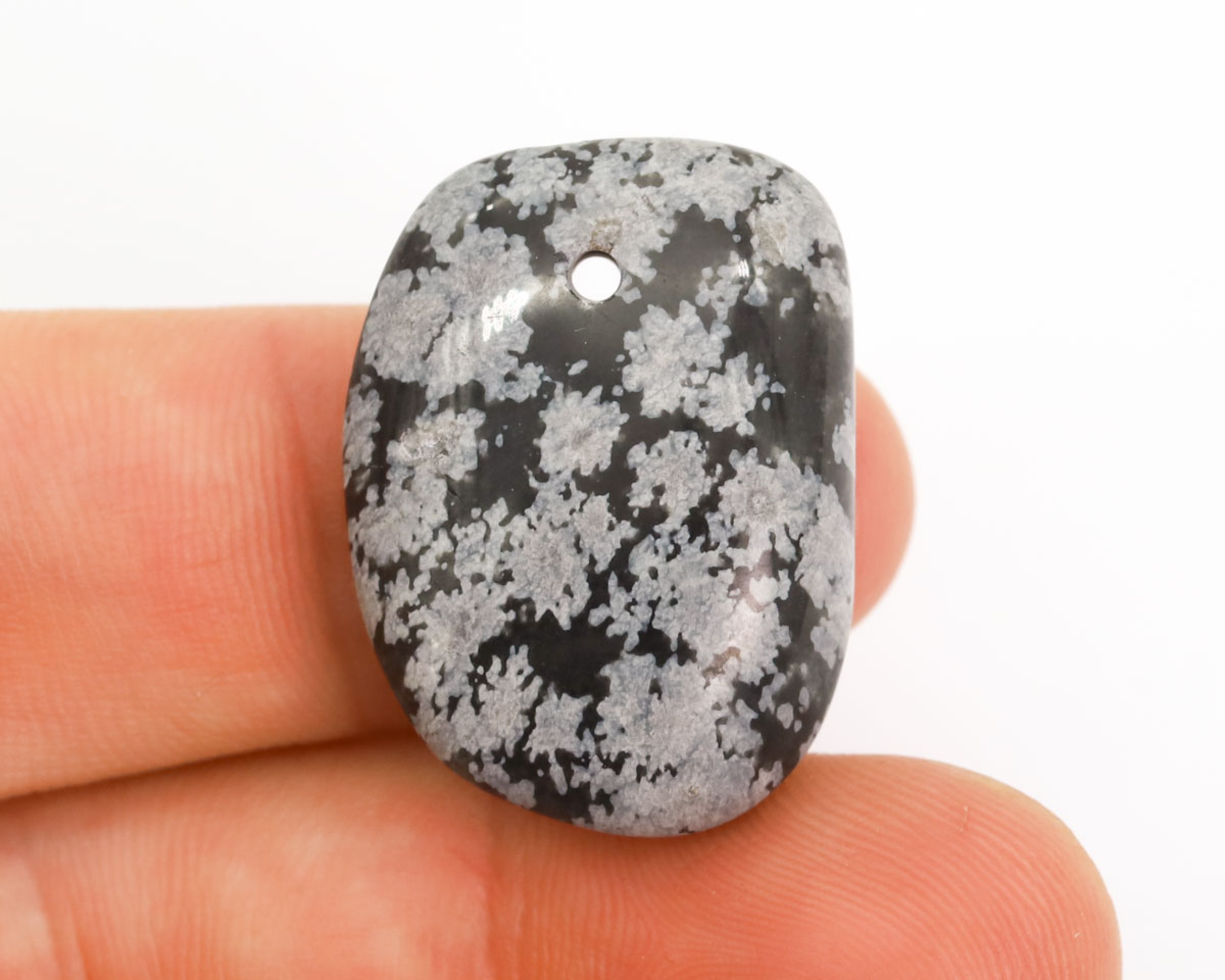 Obsydian Śnieżny wiercony 2mm