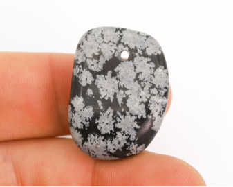 Obsydian Śnieżny wiercony 2mm