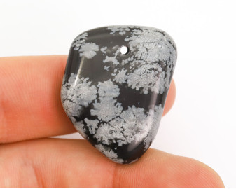 Obsydian Śnieżny wiercony 2mm