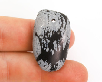 Obsydian Śnieżny wiercony 2mm