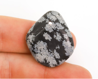 Obsydian Śnieżny wiercony 2mm