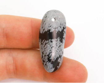 Obsydian Śnieżny wiercony 2mm