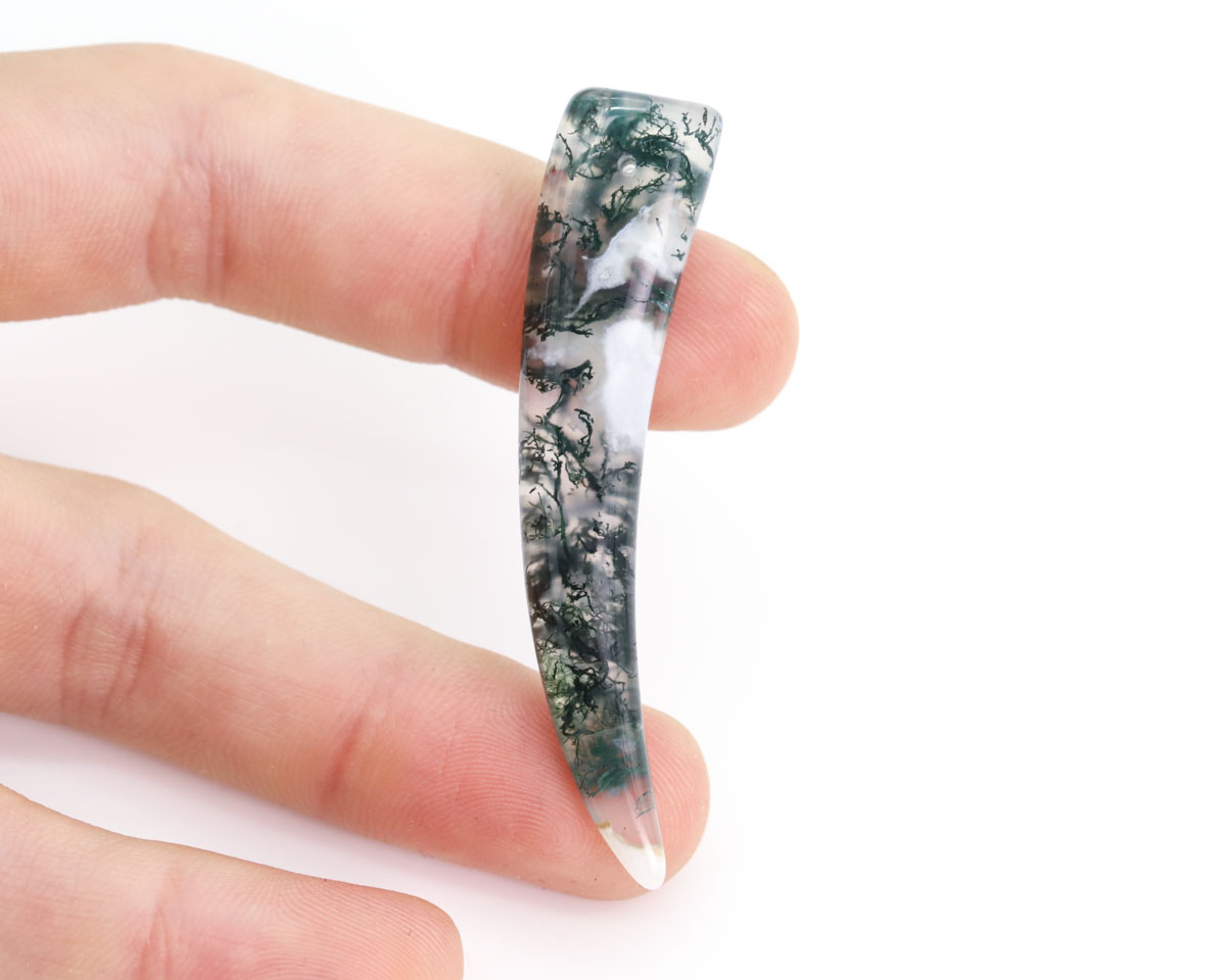 Kieł z Agatu Mszystego wiercony 1,2mm