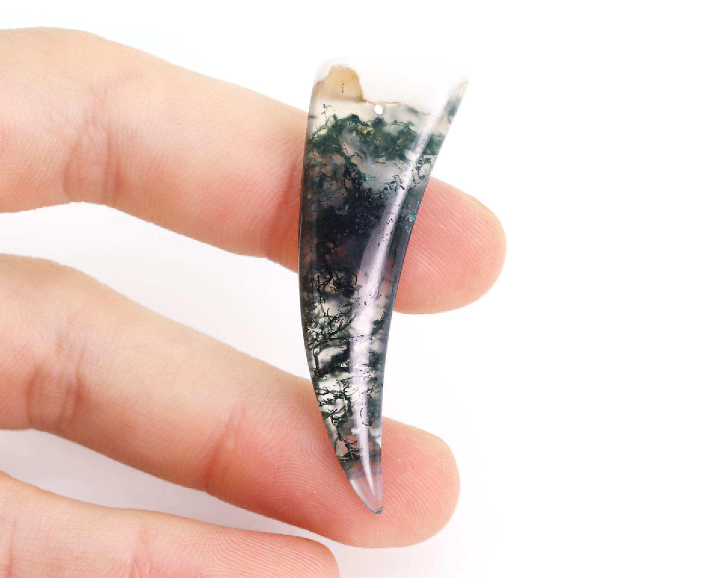 Kieł z Agatu Mszystego wiercony 1,2mm